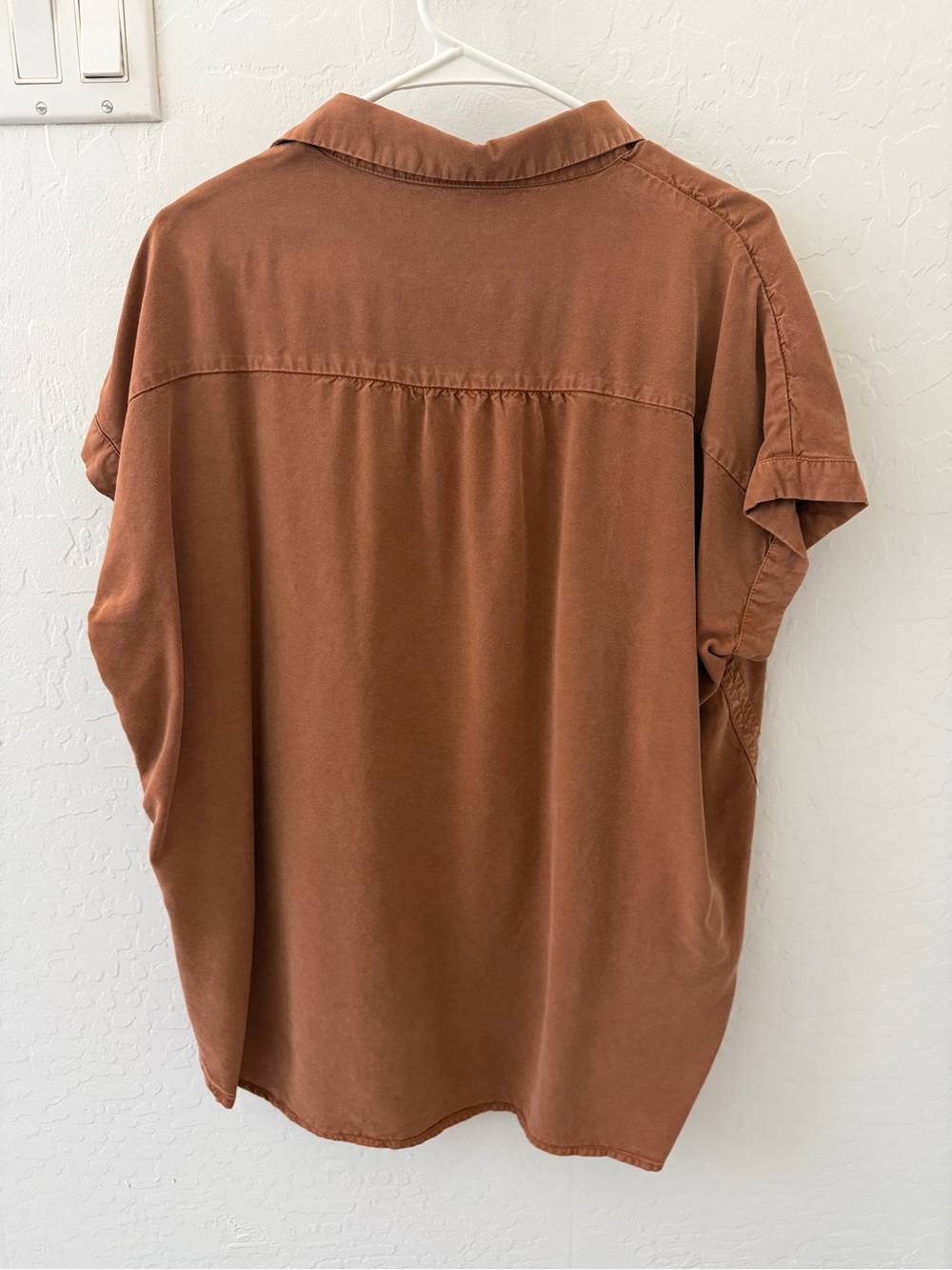 Quince Vintage Wash Tencel Camp Shirt Terracotta - Picture 2 of 4